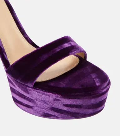 Gianvito Rossi Holly velvet platform sandals | Thumbnail 2 Gianvito Rossi Holly velvet platform sandals | Thumbnail 2