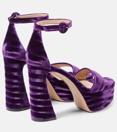 Gianvito Rossi Holly velvet platform sandals | Thumbnail 3 Gianvito Rossi Holly velvet platform sandals | Thumbnail 3