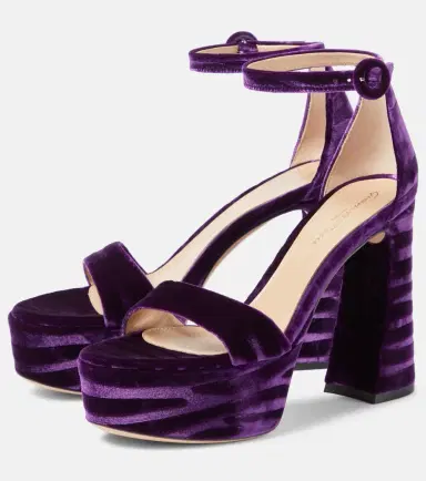 Gianvito Rossi Holly velvet platform sandals | Thumbnail 4 Gianvito Rossi Holly velvet platform sandals | Thumbnail 4