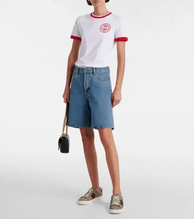 Gucci Ace leather-trimmed GG sneakers | Thumbnail 2 Gucci Ace leather-trimmed GG sneakers | Thumbnail 2