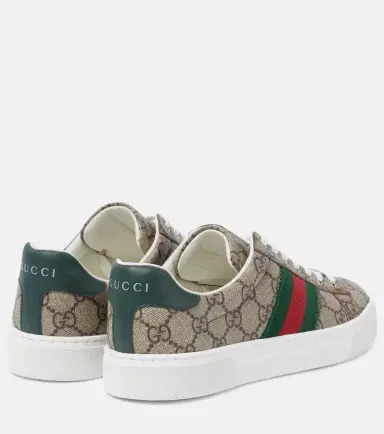 Gucci Ace leather-trimmed GG sneakers | Thumbnail 4 Gucci Ace leather-trimmed GG sneakers | Thumbnail 4
