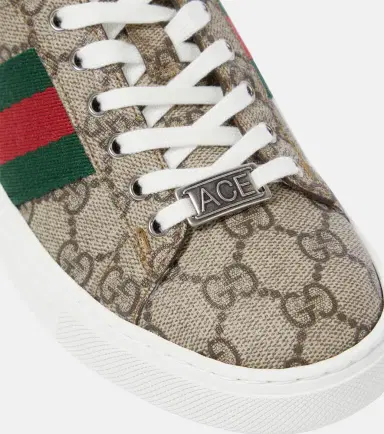 Gucci Ace leather-trimmed GG sneakers | Thumbnail 5 Gucci Ace leather-trimmed GG sneakers | Thumbnail 5