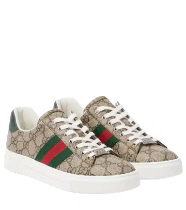 Gucci Ace leather-trimmed GG sneakers | Thumbnail 1 Gucci Ace leather-trimmed GG sneakers | Thumbnail 1