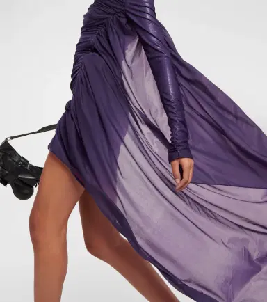 Mugler Asymmetric draped chiffon minidress | Thumbnail 5 Mugler Asymmetric draped chiffon minidress | Thumbnail 5