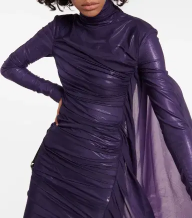 Mugler Asymmetric draped chiffon minidress | Thumbnail 6 Mugler Asymmetric draped chiffon minidress | Thumbnail 6