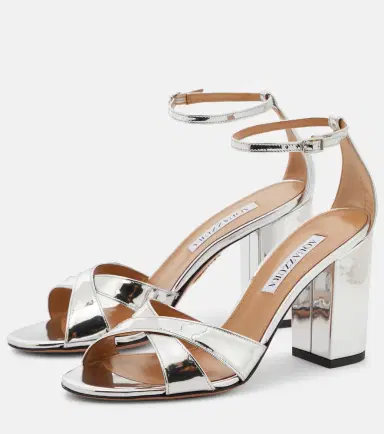 Aquazzura Divine 85 metallic leather sandals | Thumbnail 4 Aquazzura Divine 85 metallic leather sandals | Thumbnail 4