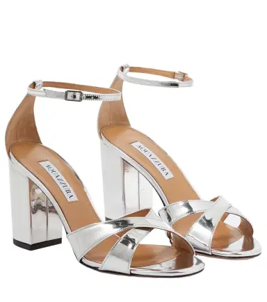 Aquazzura Divine 85 metallic leather sandals | Thumbnail 1 Aquazzura Divine 85 metallic leather sandals | Thumbnail 1