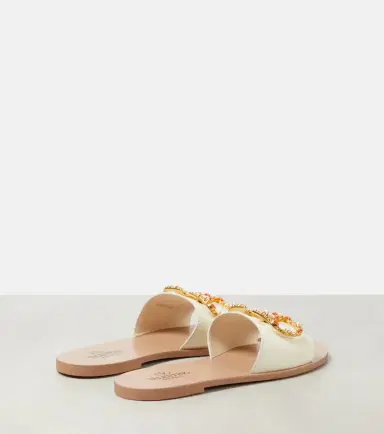 Valentino Garavani VLogo Signature embellished leather slides | Thumbnail 3 Valentino Garavani VLogo Signature embellished leather slides | Thumbnail 3