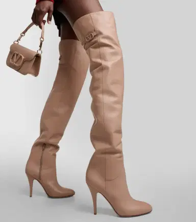 Valentino Garavani VLogo Signature 105 leather over-the-knee boots | Thumbnail 6 Valentino Garavani VLogo Signature 105 leather over-the-knee boots | Thumbnail 6