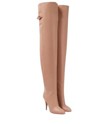 Valentino Garavani VLogo Signature 105 leather over-the-knee boots | Thumbnail 1 Valentino Garavani VLogo Signature 105 leather over-the-knee boots | Thumbnail 1
