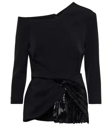 Safiyaa Juah sequined asymmetric crêpe top | Thumbnail 1 Safiyaa Juah sequined asymmetric crêpe top | Thumbnail 1