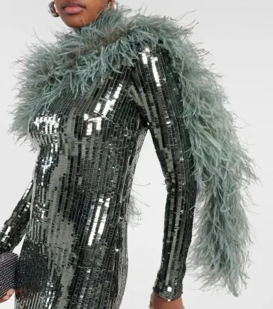 Taller Marmo Garbo Disco feather-trimmed sequined gown | Thumbnail 4 Taller Marmo Garbo Disco feather-trimmed sequined gown | Thumbnail 4