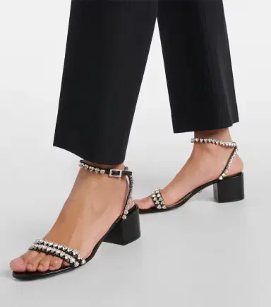 Mach & Mach Audrey 55 crystal-embellished leather sandals | Thumbnail 2 Mach & Mach Audrey 55 crystal-embellished leather sandals | Thumbnail 2
