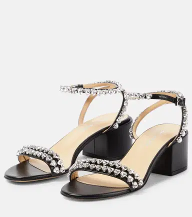 Mach & Mach Audrey 55 crystal-embellished leather sandals | Thumbnail 4 Mach & Mach Audrey 55 crystal-embellished leather sandals | Thumbnail 4