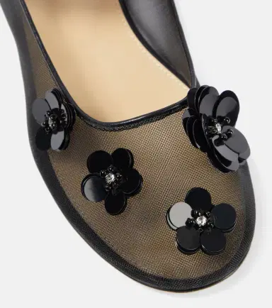 Mach & Mach Sequined floral-appliqué Mary Jane flats | Thumbnail 2 Mach & Mach Sequined floral-appliqué Mary Jane flats | Thumbnail 2