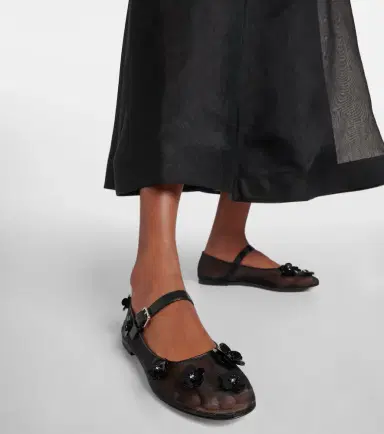 Mach & Mach Sequined floral-appliqué Mary Jane flats | Thumbnail 6 Mach & Mach Sequined floral-appliqué Mary Jane flats | Thumbnail 6