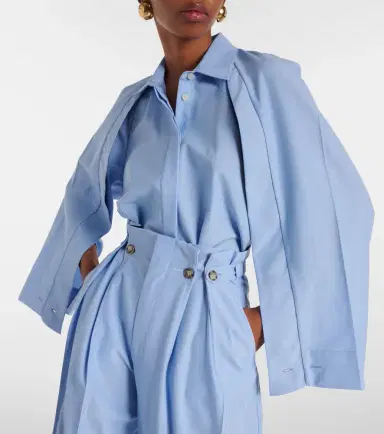 Victoria Beckham Caped virgin wool shirt | Thumbnail 2 Victoria Beckham Caped virgin wool shirt | Thumbnail 2