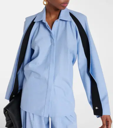 Victoria Beckham Caped virgin wool shirt | Thumbnail 7 Victoria Beckham Caped virgin wool shirt | Thumbnail 7