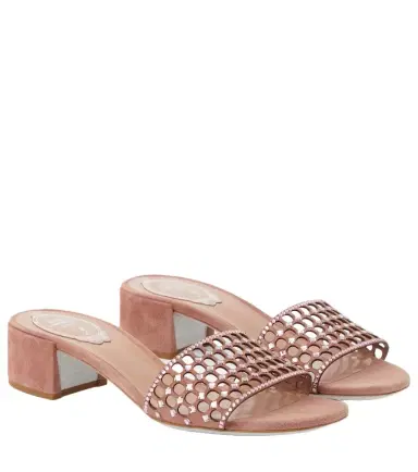 René Caovilla Embellished suede mules | Thumbnail 1 René Caovilla Embellished suede mules | Thumbnail 1