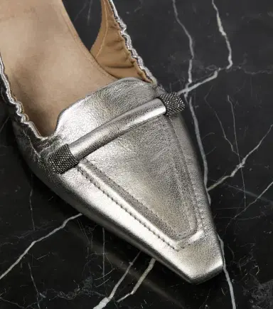 Brunello Cucinelli Metallic leather slingback flats | Thumbnail 4 Brunello Cucinelli Metallic leather slingback flats | Thumbnail 4