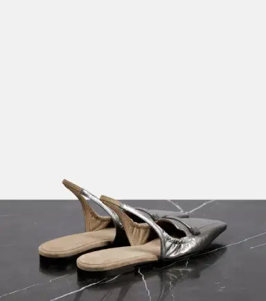 Brunello Cucinelli Metallic leather slingback flats | Thumbnail 5 Brunello Cucinelli Metallic leather slingback flats | Thumbnail 5