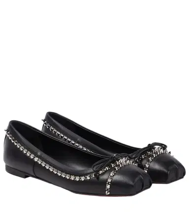 Christian Louboutin Mamadrague Spikes embellished leather ballet flats | Thumbnail 1 Christian Louboutin Mamadrague Spikes embellished leather ballet flats | Thumbnail 1
