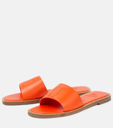 Christian Louboutin CL embossed leather mules | Thumbnail 2 Christian Louboutin CL embossed leather mules | Thumbnail 2