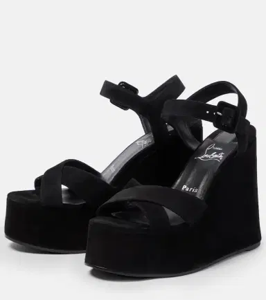 Christian Louboutin Supramariza 130 velvet wedge sandals | Thumbnail 2 Christian Louboutin Supramariza 130 velvet wedge sandals | Thumbnail 2