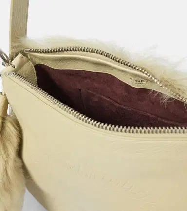 Burberry Knight Medium shearling-trimmed leather shoulder bag | Thumbnail 4 Burberry Knight Medium shearling-trimmed leather shoulder bag | Thumbnail 4