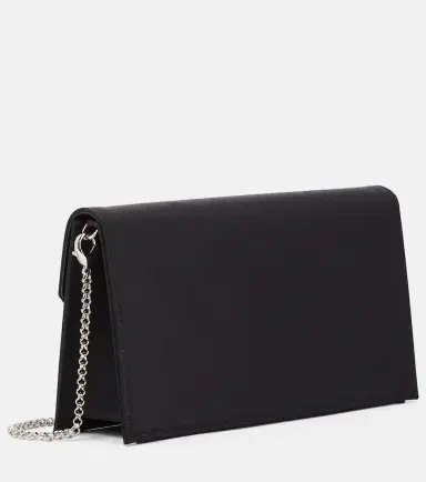 Christian Louboutin Loubi54 Small leather-trimmed silk clutch | Thumbnail 6 Christian Louboutin Loubi54 Small leather-trimmed silk clutch | Thumbnail 6