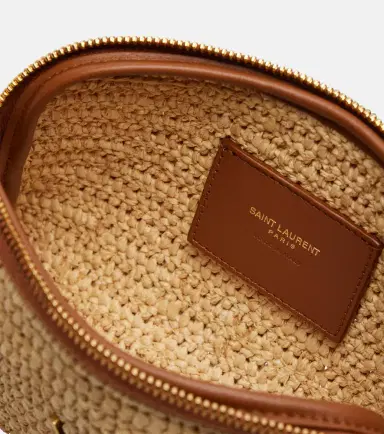 Saint Laurent Gaby leather-trimmed raffia shoulder bag | Thumbnail 3 Saint Laurent Gaby leather-trimmed raffia shoulder bag | Thumbnail 3