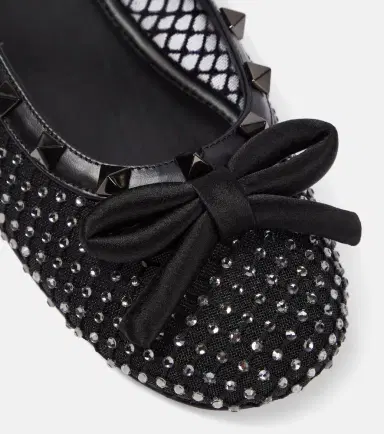 Valentino Garavani Rockstud embellished mesh ballet flats | Thumbnail 3 Valentino Garavani Rockstud embellished mesh ballet flats | Thumbnail 3