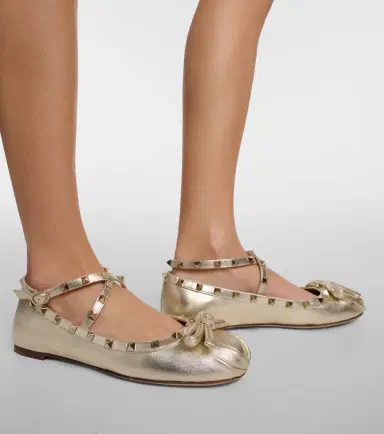 Valentino Garavani Rockstud metallic leather ballet flats | Thumbnail 6 Valentino Garavani Rockstud metallic leather ballet flats | Thumbnail 6