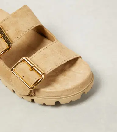 Prada Logo suede sandals | Thumbnail 4 Prada Logo suede sandals | Thumbnail 4