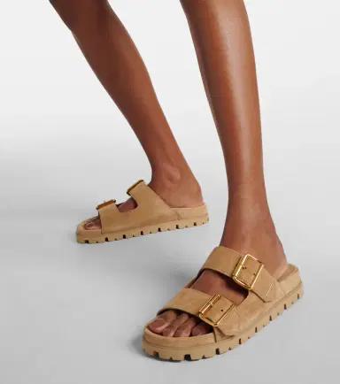 Prada Logo suede sandals | Thumbnail 5 Prada Logo suede sandals | Thumbnail 5