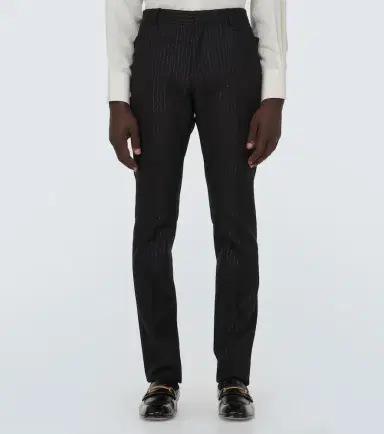 Tom Ford Atticus striped mohair-blend jacquard slim pants | Thumbnail 3 Tom Ford Atticus striped mohair-blend jacquard slim pants | Thumbnail 3