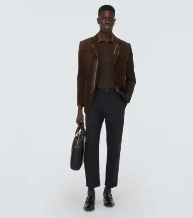 Tom Ford Leather-trimmed suede blazer | Thumbnail 4 Tom Ford Leather-trimmed suede blazer | Thumbnail 4