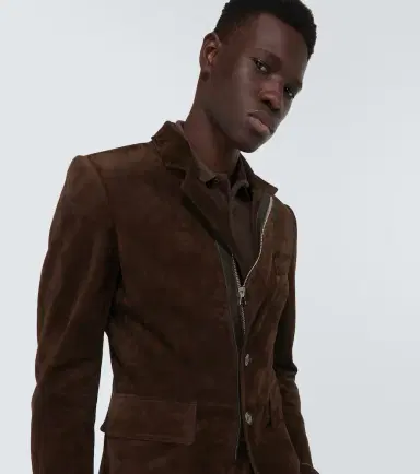 Tom Ford Leather-trimmed suede blazer | Thumbnail 6 Tom Ford Leather-trimmed suede blazer | Thumbnail 6