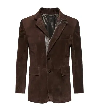 Tom Ford Leather-trimmed suede blazer | Thumbnail 1 Tom Ford Leather-trimmed suede blazer | Thumbnail 1