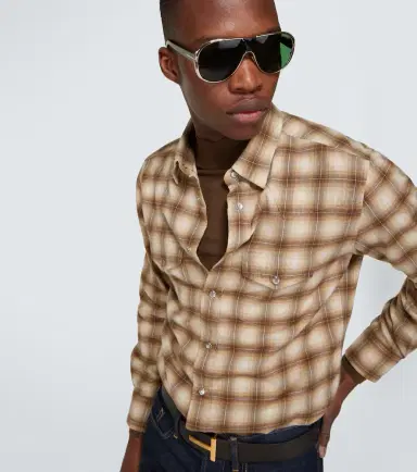 Tom Ford Checked cotton blend Oxford shirt | Thumbnail 3 Tom Ford Checked cotton blend Oxford shirt | Thumbnail 3