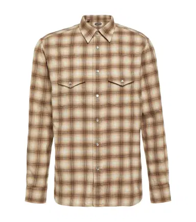 Tom Ford Checked cotton blend Oxford shirt | Thumbnail 1 Tom Ford Checked cotton blend Oxford shirt | Thumbnail 1