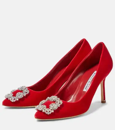 Manolo Blahnik Hangisi velvet pumps | Thumbnail 3 Manolo Blahnik Hangisi velvet pumps | Thumbnail 3