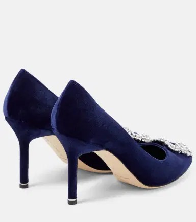 Manolo Blahnik Hangisi 90 embellished velvet pumps | Thumbnail 3 Manolo Blahnik Hangisi 90 embellished velvet pumps | Thumbnail 3