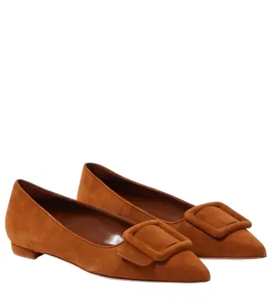 Manolo Blahnik Maysale suede ballet flats | Thumbnail 1 Manolo Blahnik Maysale suede ballet flats | Thumbnail 1