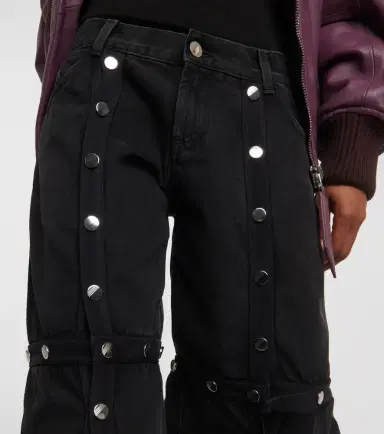 The Attico Studded convertible low-rise straight jeans | Thumbnail 3 The Attico Studded convertible low-rise straight jeans | Thumbnail 3
