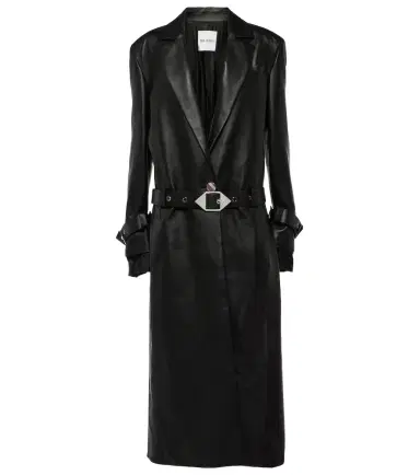 The Attico Belted leather coat | Thumbnail 1 The Attico Belted leather coat | Thumbnail 1