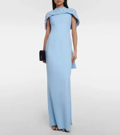 Safiyaa Crystal-embellished caped gown | Thumbnail 2 Safiyaa Crystal-embellished caped gown | Thumbnail 2