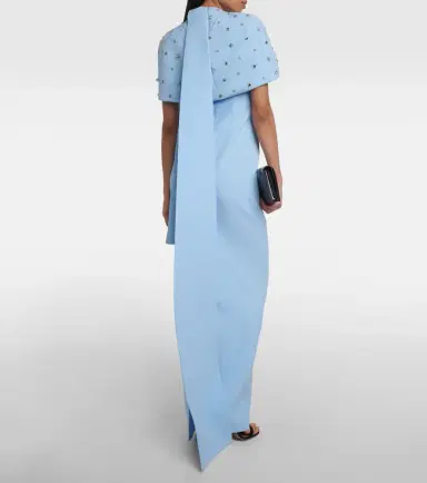Safiyaa Crystal-embellished caped gown | Thumbnail 3 Safiyaa Crystal-embellished caped gown | Thumbnail 3
