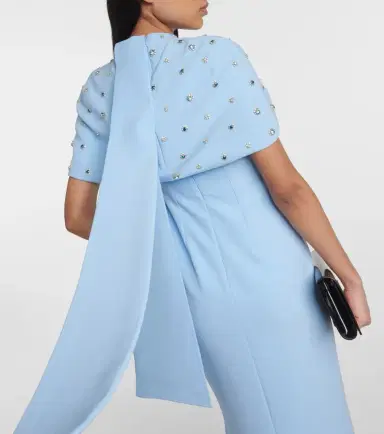Safiyaa Crystal-embellished caped gown | Thumbnail 4 Safiyaa Crystal-embellished caped gown | Thumbnail 4