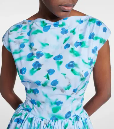 Marni Floral cotton poplin midi dress | Thumbnail 3 Marni Floral cotton poplin midi dress | Thumbnail 3
